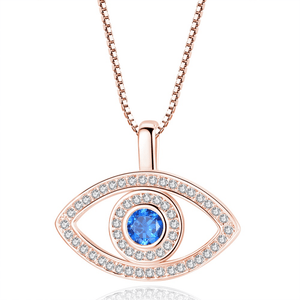 Red Leaf Bear - FREE Shipping Over $99 - Something for Everyone Necklace Silver Plated Silver and RoseGold Evil Eye Necklace.