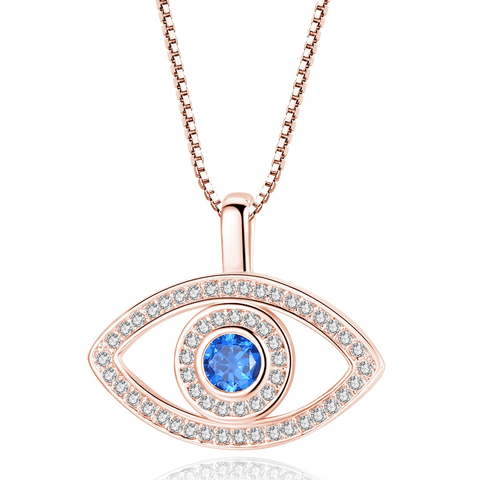 Red Leaf Bear - FREE Shipping Over $99 - Something for Everyone Necklace Silver Plated Silver and RoseGold Evil Eye Necklace.
