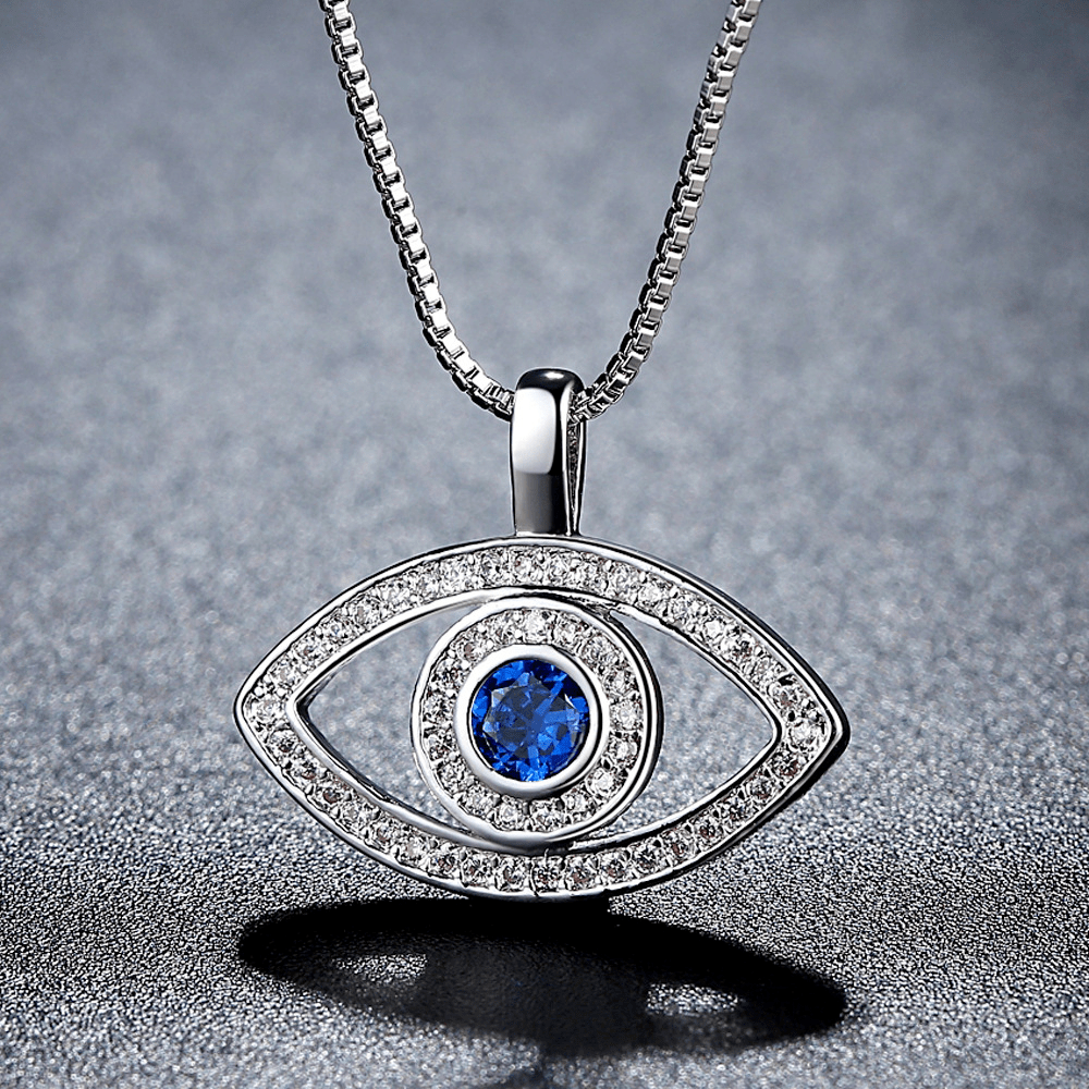 Red Leaf Bear - FREE Shipping Over $99 - Something for Everyone Necklace SILVER Silver Plated Silver and RoseGold Evil Eye Necklace.