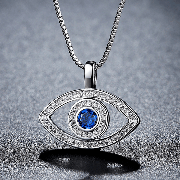 Red Leaf Bear - FREE Shipping Over $99 - Something for Everyone Necklace SILVER Silver Plated Silver and RoseGold Evil Eye Necklace.