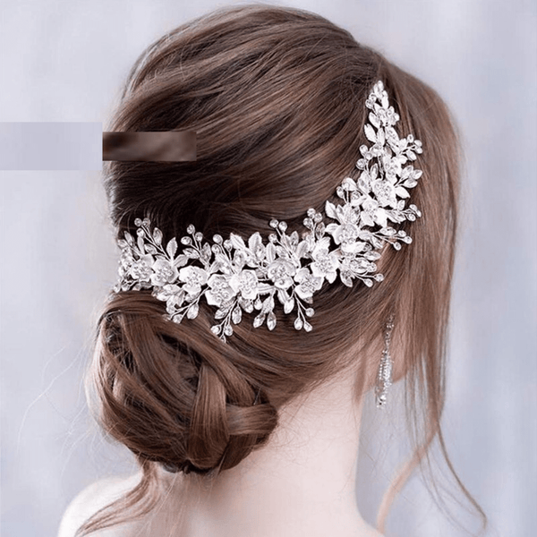 Red Leaf Bear - FREE Shipping Over $99 - Something for Everyone Wedding headpiece CRYSTAL DREAM Bridal side hair piece Diamond hair accessory Crystal hair vine Big rhinestone brooch Statement hair jewellery