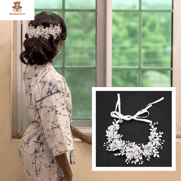 Red Leaf Bear - FREE Shipping Over $99 - Something for Everyone Wedding headpiece CRYSTAL DREAM Bridal side hair piece Diamond hair accessory Crystal hair vine Big rhinestone brooch Statement hair jewellery