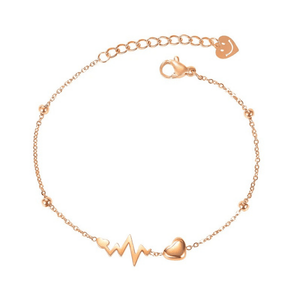 Red Leaf Bear - FREE Shipping - Something for Everyone Anklet Rose Gold Heart Beat Stainless Steel Anklet