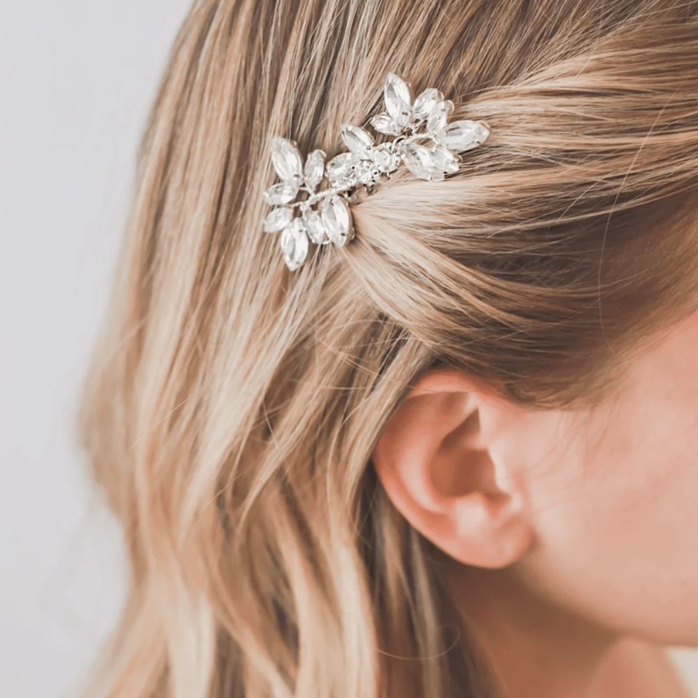 Red Leaf Bear - FREE Shipping - Something for Everyone Apparel & Accessories Crystal Bridal Hair Clip, Floral Crystal Wedding Hair Clip.