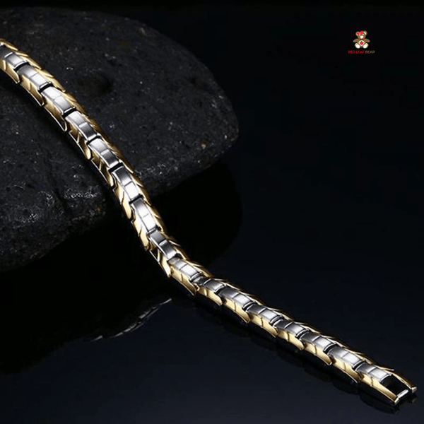 Red Leaf Bear - FREE Shipping - Something for Everyone Bracelet Gold Plated Stainless Steel Magnetic Therapy Bracelet.