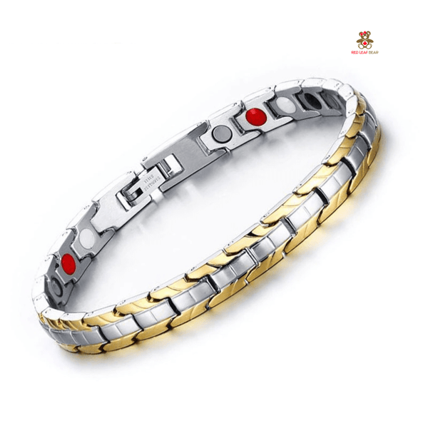 Red Leaf Bear - FREE Shipping - Something for Everyone Bracelet Gold Plated Stainless Steel Magnetic Therapy Bracelet.