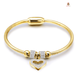 Red Leaf Bear - FREE Shipping - Something for Everyone Bracelet GOLD Stainless Steel Magnetic Love Charm Bangle Bracelet with magnetic clasp.