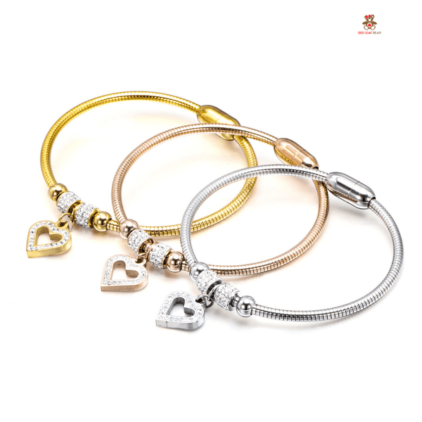 Red Leaf Bear - FREE Shipping - Something for Everyone Bracelet Stainless Steel Magnetic Love Charm Bangle Bracelet with magnetic clasp.