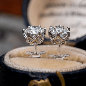 Red Leaf Bear - FREE Shipping - Something for Everyone Earrings 0.5 Carat + 0.5 Carat certified Moissanite stud earrings, brilliant round cut, 925 Sterling silver studs