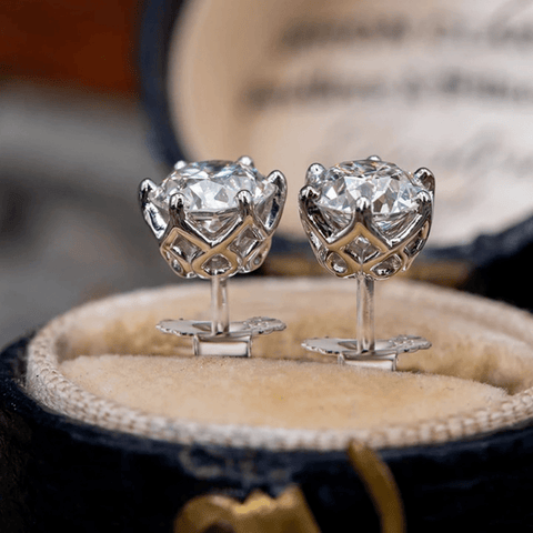 Red Leaf Bear - FREE Shipping - Something for Everyone Earrings 0.5 Carat + 0.5 Carat certified Moissanite stud earrings, brilliant round cut, 925 Sterling silver studs