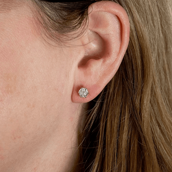 Red Leaf Bear - FREE Shipping - Something for Everyone Earrings 0.5 Carat + 0.5 Carat certified Moissanite stud earrings, brilliant round cut, 925 Sterling silver studs