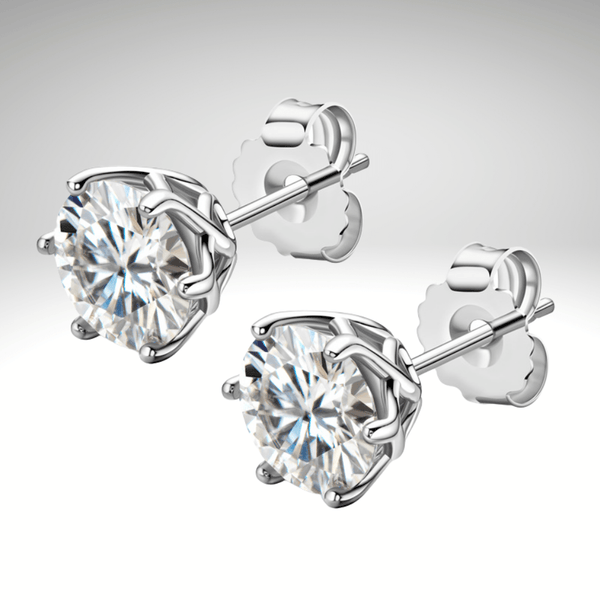 Red Leaf Bear - FREE Shipping - Something for Everyone Earrings 0.5 Carat + 0.5 Carat certified Moissanite stud earrings, brilliant round cut, 925 Sterling silver studs