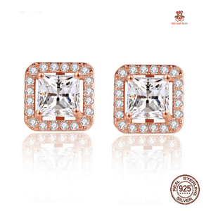 Red Leaf Bear - FREE Shipping - Something for Everyone Earrings 18K Gold Plated Sterling Silver RoseGold 5A CZ 1CT Studs Earrings.