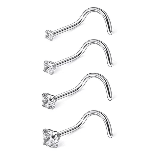 Red Leaf Bear - FREE Shipping - Something for Everyone Earrings 925 Sterling Silver CorkScrew Nose Stud.
