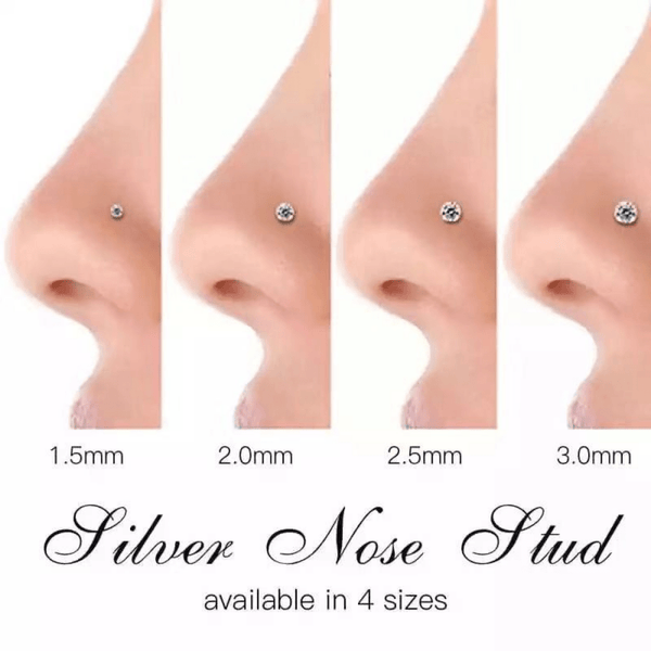 Red Leaf Bear - FREE Shipping - Something for Everyone Earrings 925 Sterling Silver Cubic Zircon Nose Pin Stud.