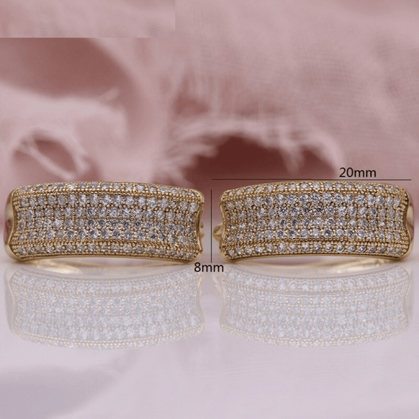 Red Leaf Bear - FREE Shipping - Something for Everyone Earrings Gold Plated Pave Setting Hoop Earrings