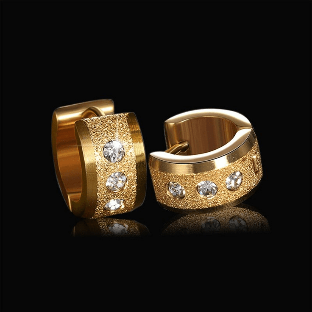 Red Leaf Bear - FREE Shipping - Something for Everyone Earrings GOLD Stainless Mens Huggie Hoops