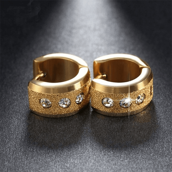 Red Leaf Bear - FREE Shipping - Something for Everyone Earrings Stainless Mens Huggie Hoops