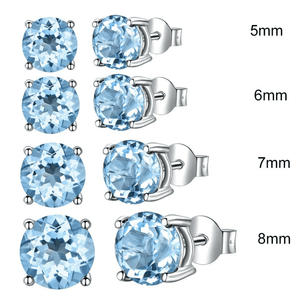 Red Leaf Bear - FREE Shipping - Something for Everyone Earrings Sterling Silver Created Gemstone Round Topaz Birthstone Stud Earrings.