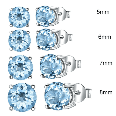 Red Leaf Bear - FREE Shipping - Something for Everyone Earrings Sterling Silver Created Gemstone Round Topaz Birthstone Stud Earrings.