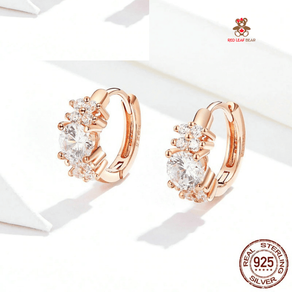 Red Leaf Bear - FREE Shipping - Something for Everyone Earrings Sterling Silver CZ Trendy Huggie Earrings