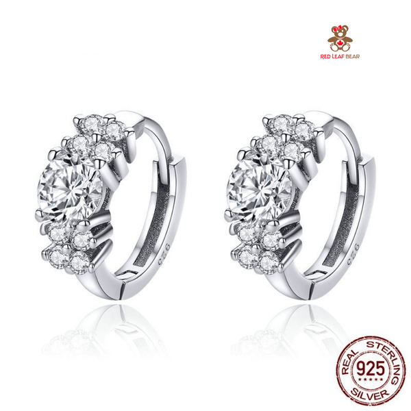 Red Leaf Bear - FREE Shipping - Something for Everyone Earrings Sterling Silver CZ Trendy Huggie Earrings