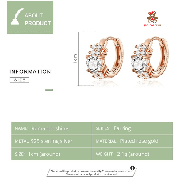 Red Leaf Bear - FREE Shipping - Something for Everyone Earrings Sterling Silver CZ Trendy Huggie Earrings