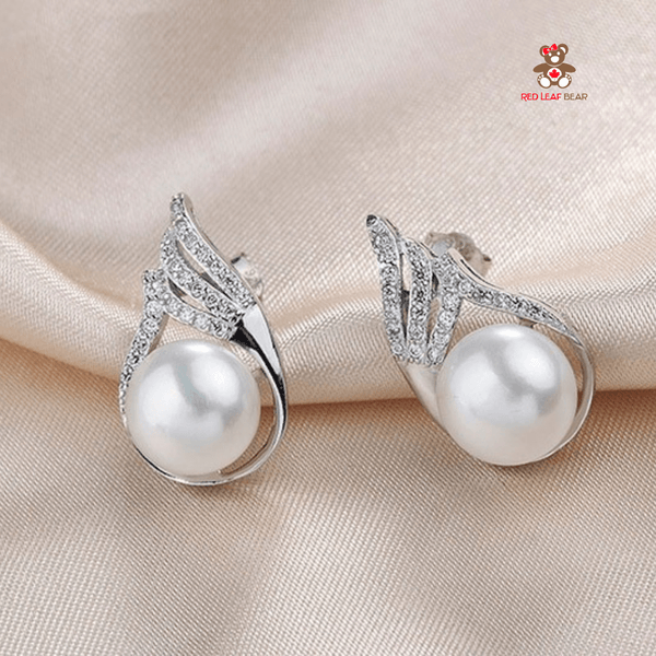 Red Leaf Bear - FREE Shipping - Something for Everyone Earrings Sterling Silver Fresh Water Pearl Earrings.