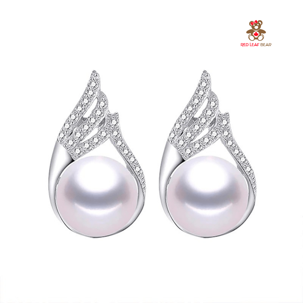 Red Leaf Bear - FREE Shipping - Something for Everyone Earrings Sterling Silver Fresh Water Pearl Earrings.
