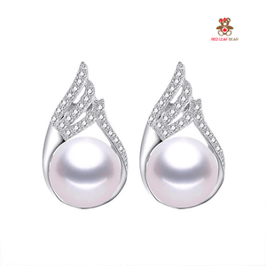 Red Leaf Bear - FREE Shipping - Something for Everyone Earrings Sterling Silver Fresh Water Pearl Earrings.