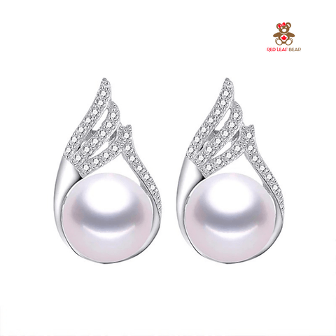 Red Leaf Bear - FREE Shipping - Something for Everyone Earrings Sterling Silver Fresh Water Pearl Earrings.