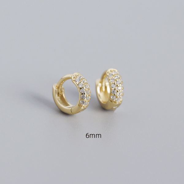 Red Leaf Bear - FREE Shipping - Something for Everyone Earrings Sterling Silver Hoops with CZ Diamond Pave Setting, CZ Hoops Earrings Stacking Hoops