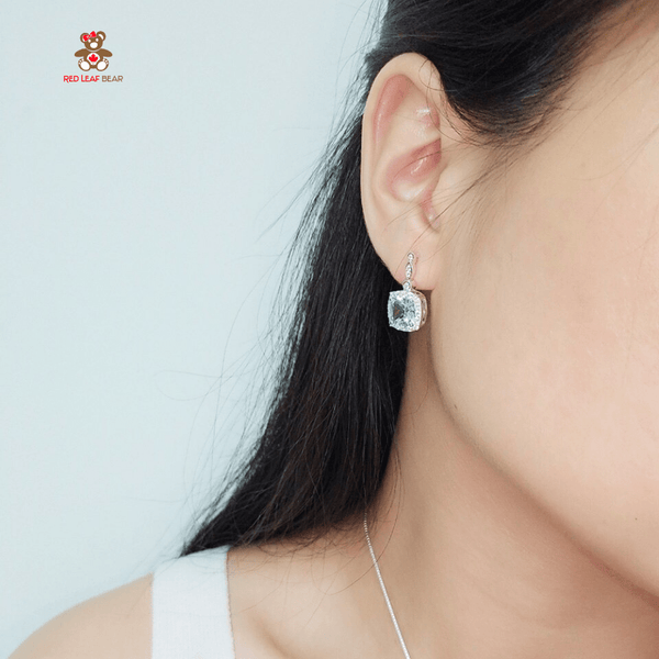 Red Leaf Bear - FREE Shipping - Something for Everyone Earrings Sterling Silver Sky Blue Topaz Gemstone Earrings.