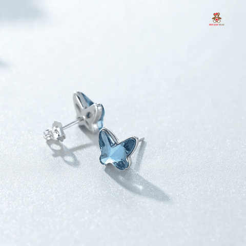 Red Leaf Bear - FREE Shipping - Something for Everyone Earrings Sterling Silver Swarovski  Crystal Butterfly Studs  Earrings.