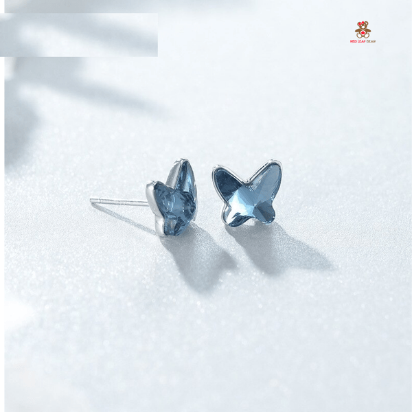 Red Leaf Bear - FREE Shipping - Something for Everyone Earrings Sterling Silver Swarovski  Crystal Butterfly Studs  Earrings.