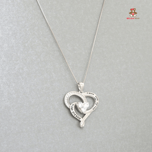 Red Leaf Bear - FREE Shipping - Something for Everyone Necklace I love You to the moon and back Sterling Silver Cubic Zirconia Necklace with 45cm Box Chain.