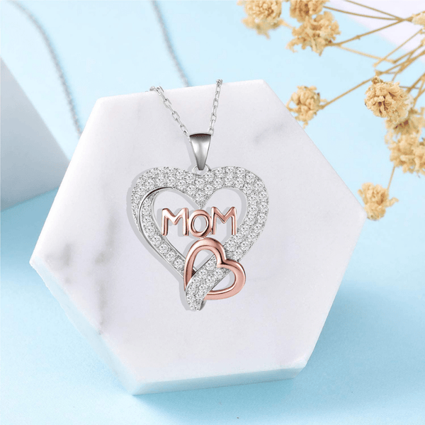 Red Leaf Bear - FREE Shipping - Something for Everyone Necklace MOM RoseGold Love Heart Pendant Necklace Mothers Day Birthday Gifts for Mom.