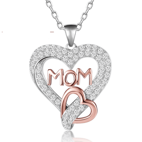 Red Leaf Bear - FREE Shipping - Something for Everyone Necklace MOM RoseGold Love Heart Pendant Necklace Mothers Day Birthday Gifts for Mom.