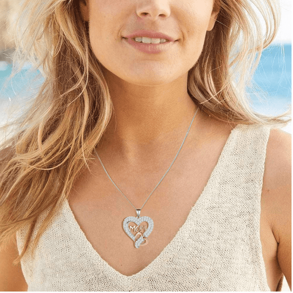 Red Leaf Bear - FREE Shipping - Something for Everyone Necklace MOM RoseGold Love Heart Pendant Necklace Mothers Day Birthday Gifts for Mom.