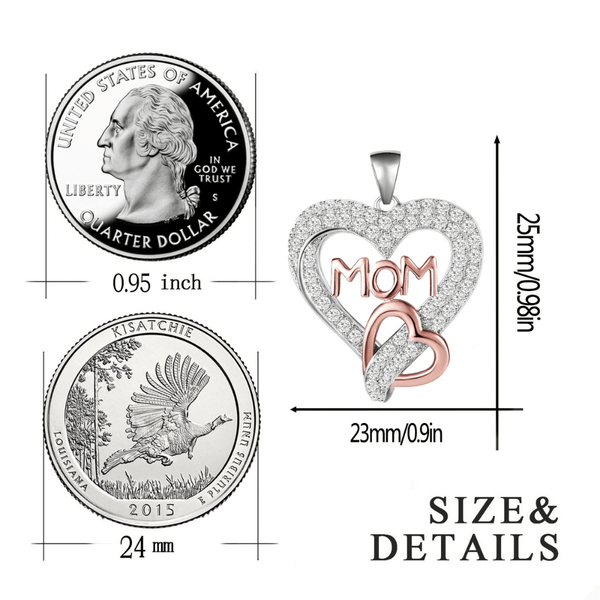 Red Leaf Bear - FREE Shipping - Something for Everyone Necklace MOM RoseGold Love Heart Pendant Necklace Mothers Day Birthday Gifts for Mom.