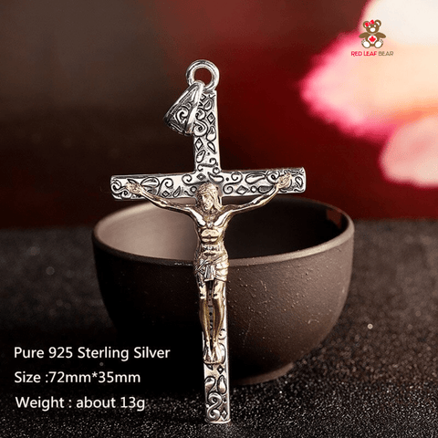 Red Leaf Bear - FREE Shipping - Something for Everyone Necklace Sterling Silver and 14k Gold Plated Cross Pendant.