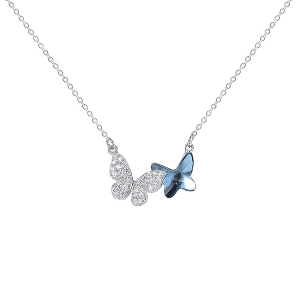 Red Leaf Bear - FREE Shipping - Something for Everyone Necklace Sterling Silver Butterfly Swarovski Crystal Necklace with fine High Quality 5A CZ.