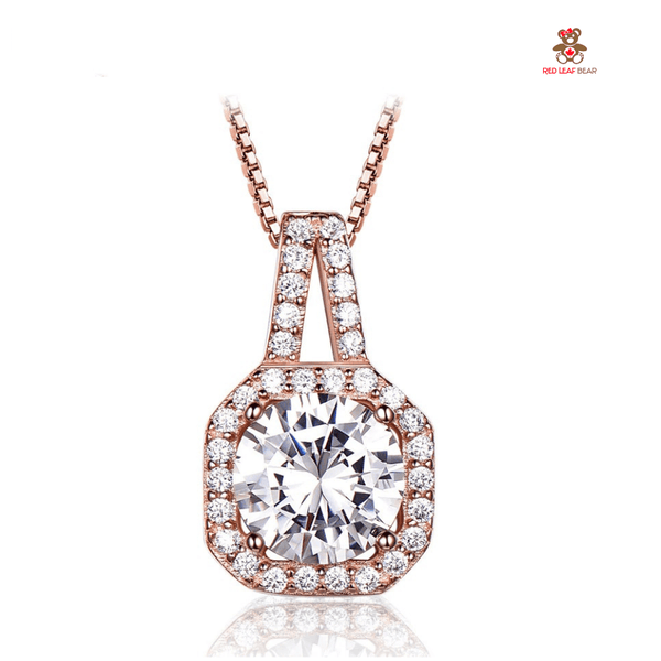 Red Leaf Bear - FREE Shipping - Something for Everyone Necklace Sterling Silver RoseGold Necklace with 45cm Box Chain.