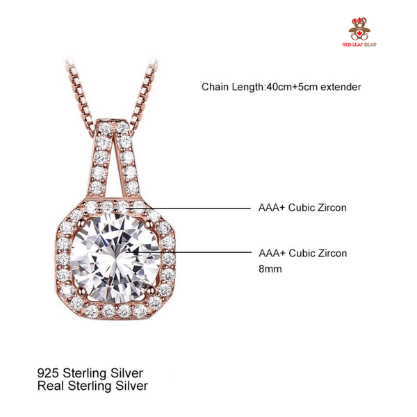 Red Leaf Bear - FREE Shipping - Something for Everyone Necklace Sterling Silver RoseGold Necklace with 45cm Box Chain.