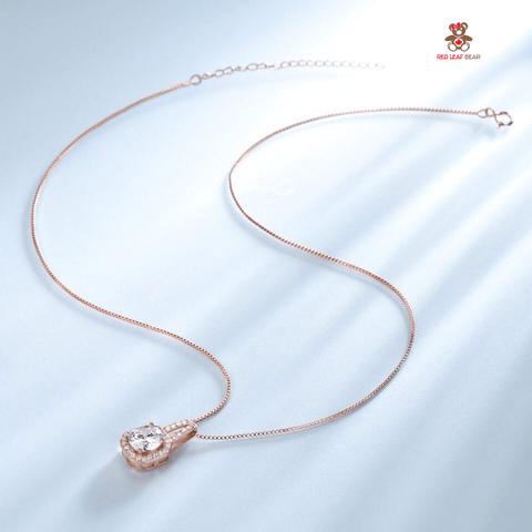 Red Leaf Bear - FREE Shipping - Something for Everyone Necklace Sterling Silver RoseGold Necklace with 45cm Box Chain.