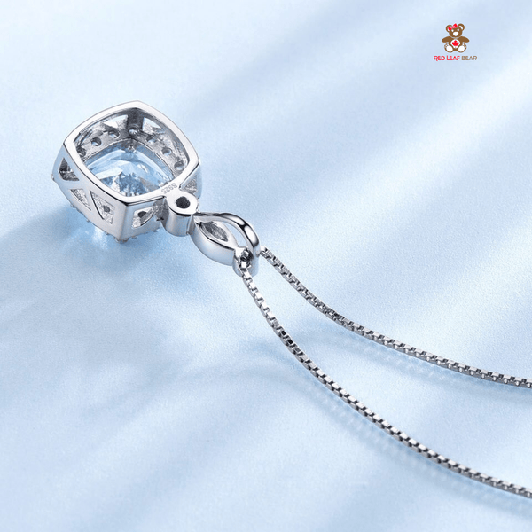 Red Leaf Bear - FREE Shipping - Something for Everyone Necklace Sterling Silver Topaz Gem Stone Necklace with 45cm box chain.