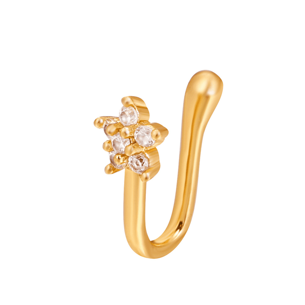 Red Leaf Bear - FREE Shipping - Something for Everyone nose pin Star Flower Gold Adjustable Fake Nose Ring (No Piercing Required), Clip On Nose Ring, Non Piercing Nose Ring, Faux Nose Ring, Body Jewelry