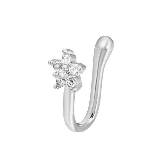 Red Leaf Bear - FREE Shipping - Something for Everyone nose pin Star Flower Silver Adjustable Fake Nose Ring (No Piercing Required), Clip On Nose Ring, Non Piercing Nose Ring, Faux Nose Ring, Body Jewelry