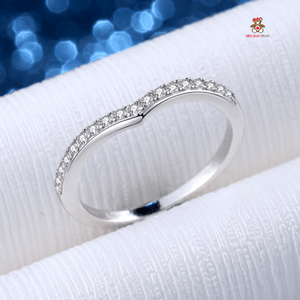 Red Leaf Bear - FREE Shipping - Something for Everyone Ring 14K Gold Plated Sterling Silver CZ Simulated Diamond Stackable Eternity Band Ring.