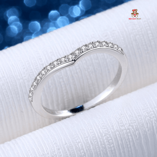 Red Leaf Bear - FREE Shipping - Something for Everyone Ring 14K Gold Plated Sterling Silver CZ Simulated Diamond Stackable Eternity Band Ring.